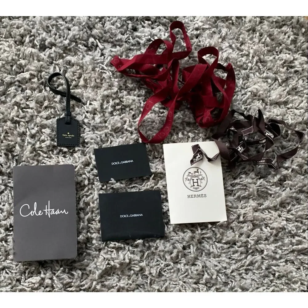 PRADA CHANEL GUCCI HERMES DIOR DESIGNER misc gift CARDS RIBBON TAGS LOT LUXURY